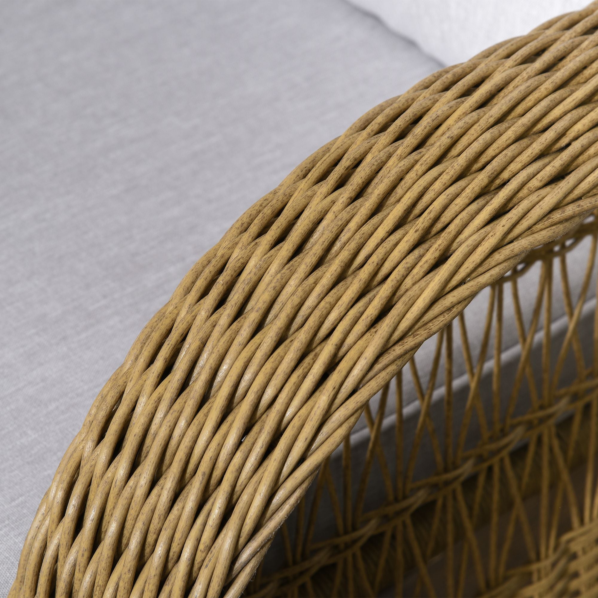 Outsunny Rattan Rocking Retreat: Outdoor Garden Porch Chair with Cushion, Light Grey Furniture Bliss 