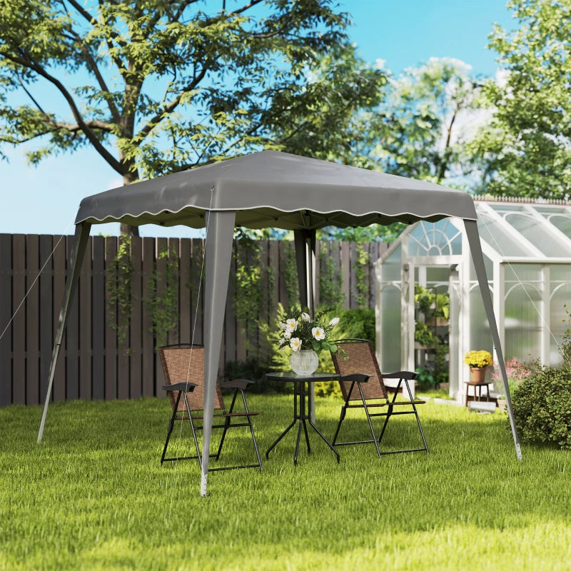 8' x 8' Pop Up Canopy, Outdoor Foldable Tent, Portable Canopy Tent with Carrying Bag for Camping, Party, Picnic, Grey