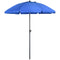 Outsunny 6FT Portable Beach Umbrella: UV50+ Vented 45° Tilt Adjustable Sun Shade Poolside Blue