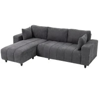 L-Shaped 4-Seater Sectional Sofa with Reversible Chaise, Spring Cushions & 2 Pillows