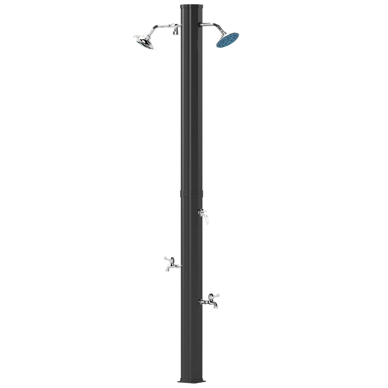 9.2 Gallon Slolar Heated Outdoor Shower, 7.1ft with 2 Free-Rotating Shower Heads & Foot Showers for Poolside Beach Spa