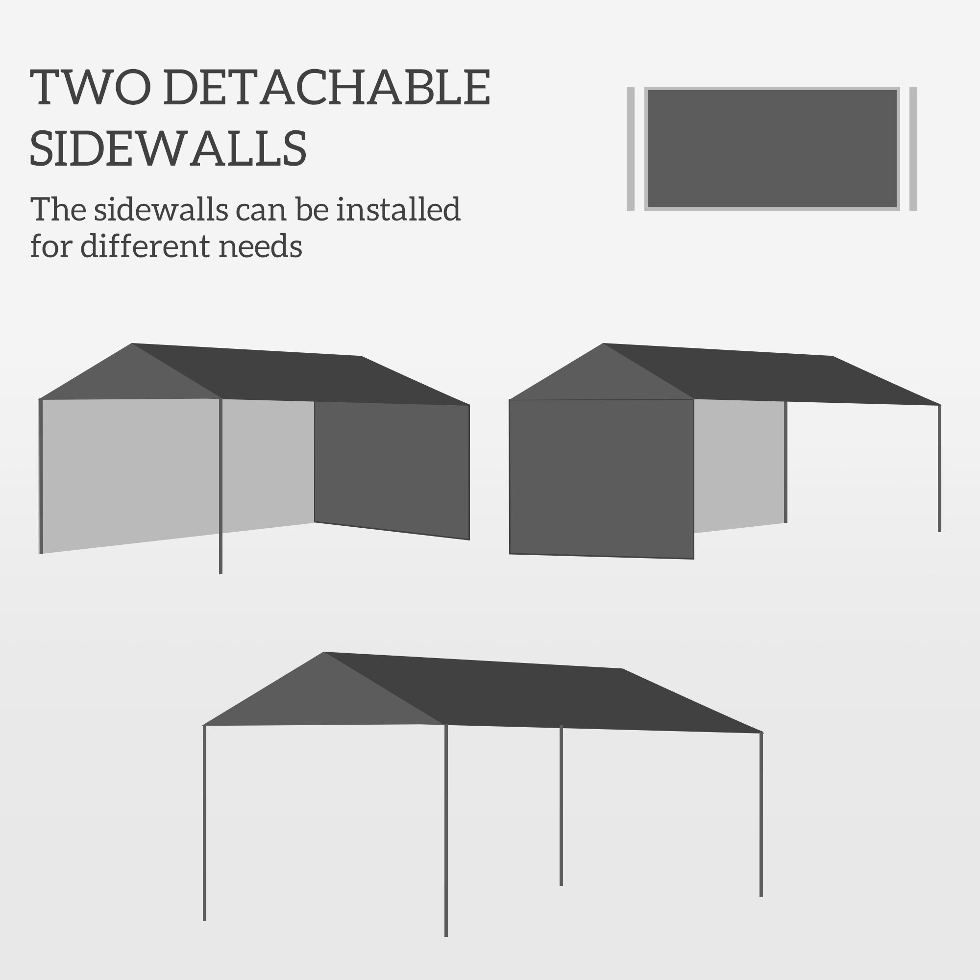 Outsunny 10x13ft Gazebo Party Tent Outdoor Canopy Garden Sun Shade w/Mesh Sidewalls, White 