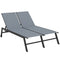 Chaise Lounge Chair for 2 Person, Outdoor Lounge Chair with 5-Position Adjustable and Wheels
