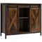 HOMCOM Industrial Chic: Sideboard Buffet Cabinet with Sliding Barn Doors, Adjustable Shelves, Brown Finish for Living Room