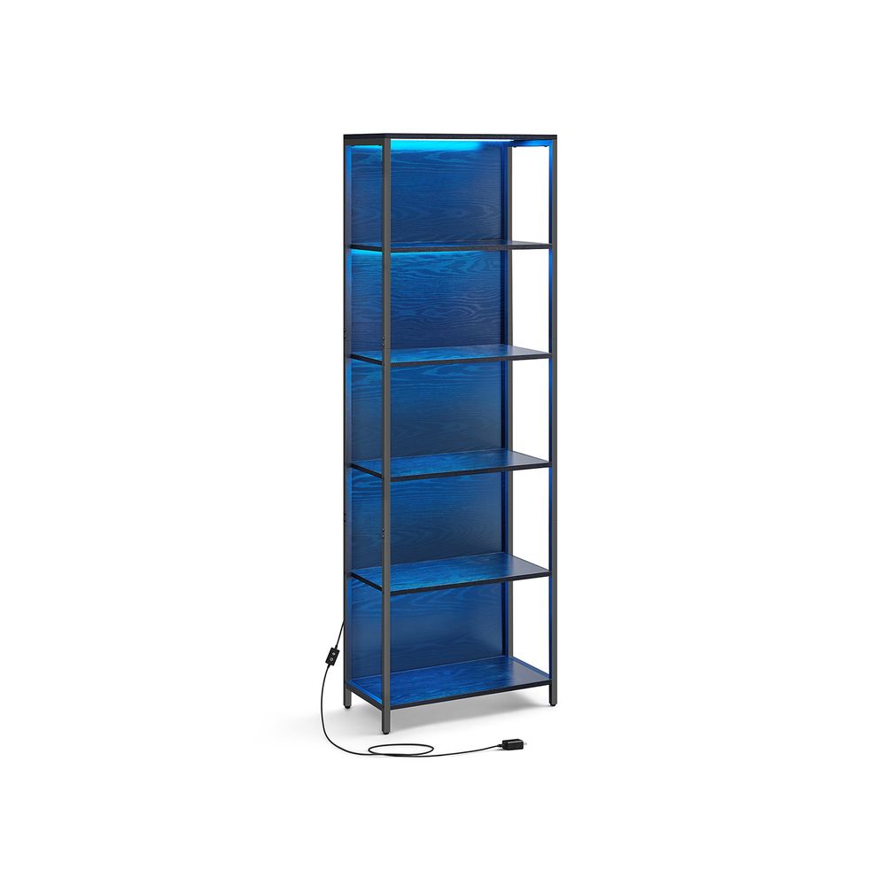 VASAGLE 6-Tier LED Bookshelf with Dimmable Lights 