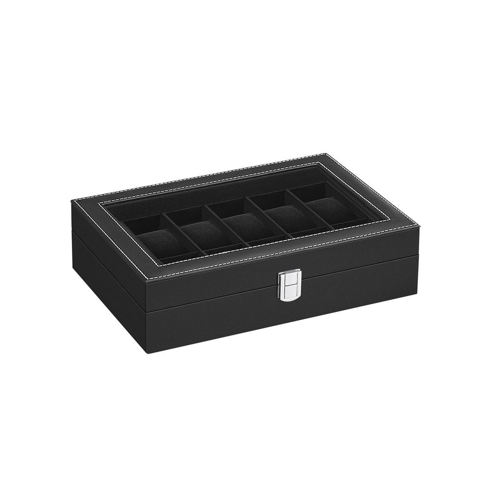 SONGMICS 6 & 12-Slot Watch Box with Large Glass Lid 
