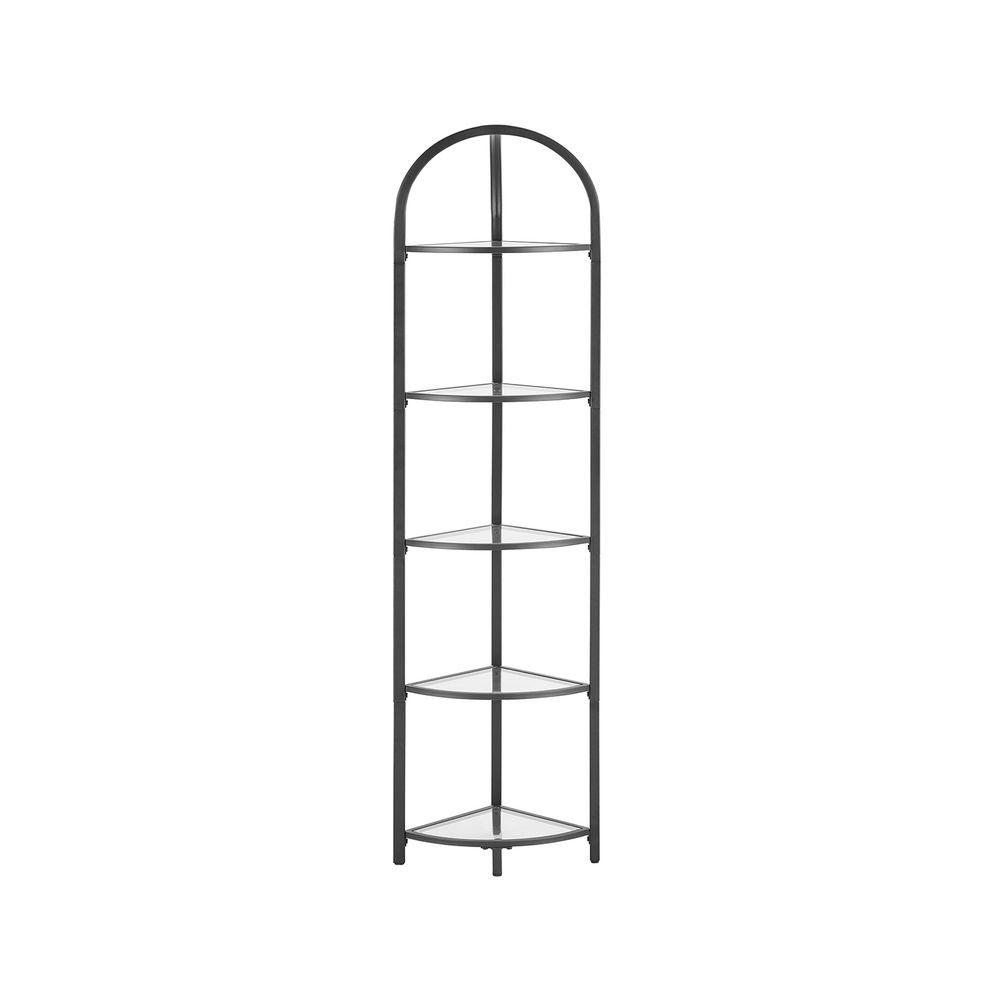 VASAGLE 5-Tier Glass Corner Storage Shelf 