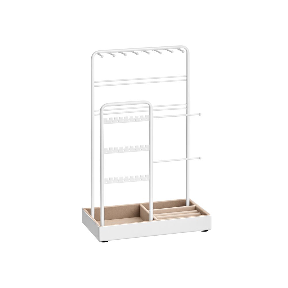 SONGMICS Jewelry Holder with Metal Frame and Velvet Tray 