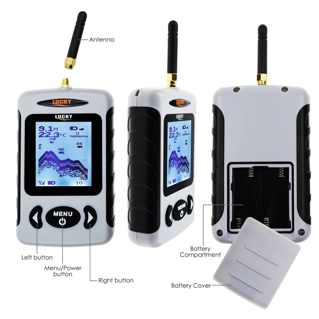 FFW-718LA Wireless Fish Finder, Rechargeable Sonar Sensor, 492 ft Wireless Range, 147 ft Depth Detection with Fish Attracting Light