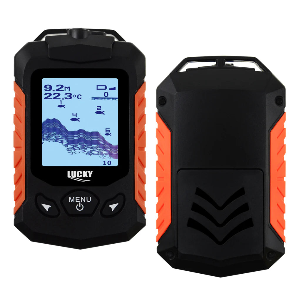 FF-168D Portable Fish Finder, 328 ft Depth Detection, 2.2" LCD Display, Wired Sonar with Fish Alarm & Zoom