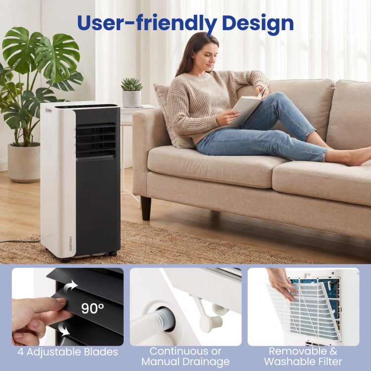 8000 BTU  3 in 1 Portable Air Conditioner with Fan and Dehumidifier Model