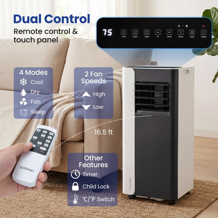 8000 BTU  3 in 1 Portable Air Conditioner with Fan and Dehumidifier Model