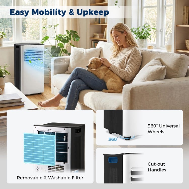 8000 BTU Portable Air Conditioner with Fan and Dehumidifier and LED Display