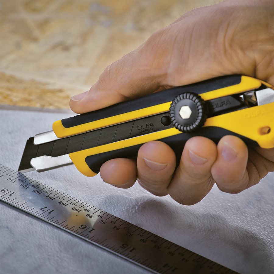 Utility Knife 18mm Fibreglass with Rubber Grip & Ratchet Lock L-5 