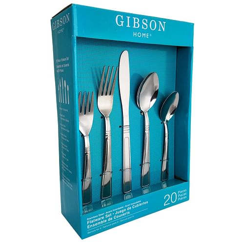 Gibson Home Creston 20-Piece Flatware Set with Tumble Finish - Free Shipping 