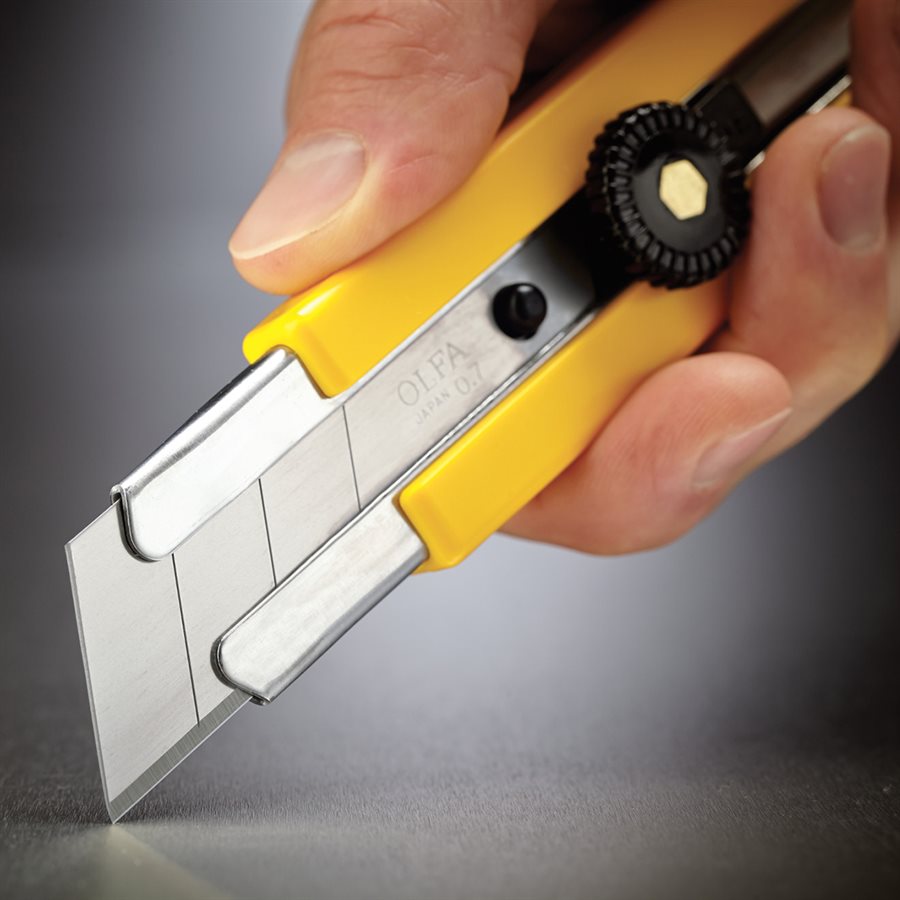 Utility Knife 25mm Heavy Duty with Rubber Handle & Ratchet Lock H-1 