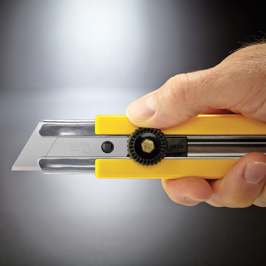 Utility Knife 25mm Heavy Duty with Rubber Handle & Ratchet Lock H-1 