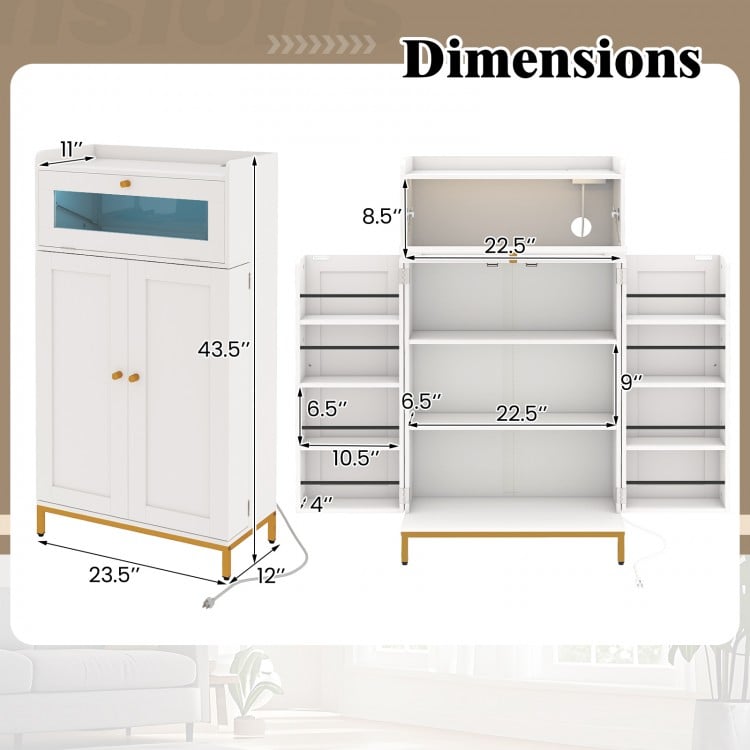Kitchen Pantry Cabinet Freestanding Food Storage Cupboard-White