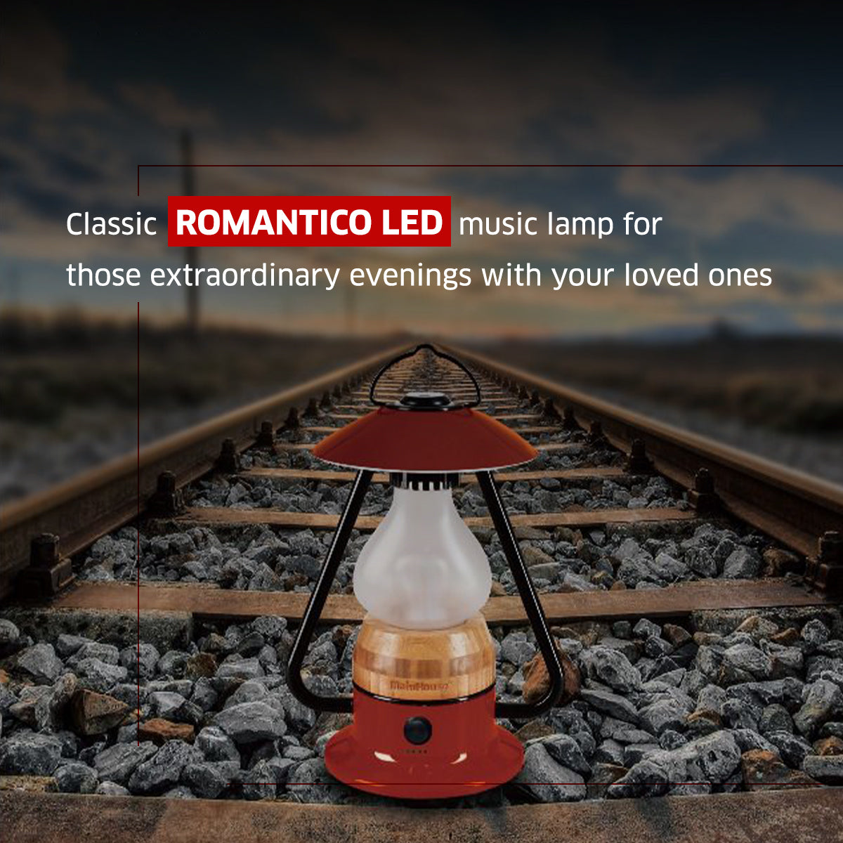 TRU De-LIGHT ROMANTICO LED All-in-One Lamp, Rechargeable, Bluetooth Music Speaker - FIRE RED / YELLOW / AUQA BLUE / GREEN / BLACK 