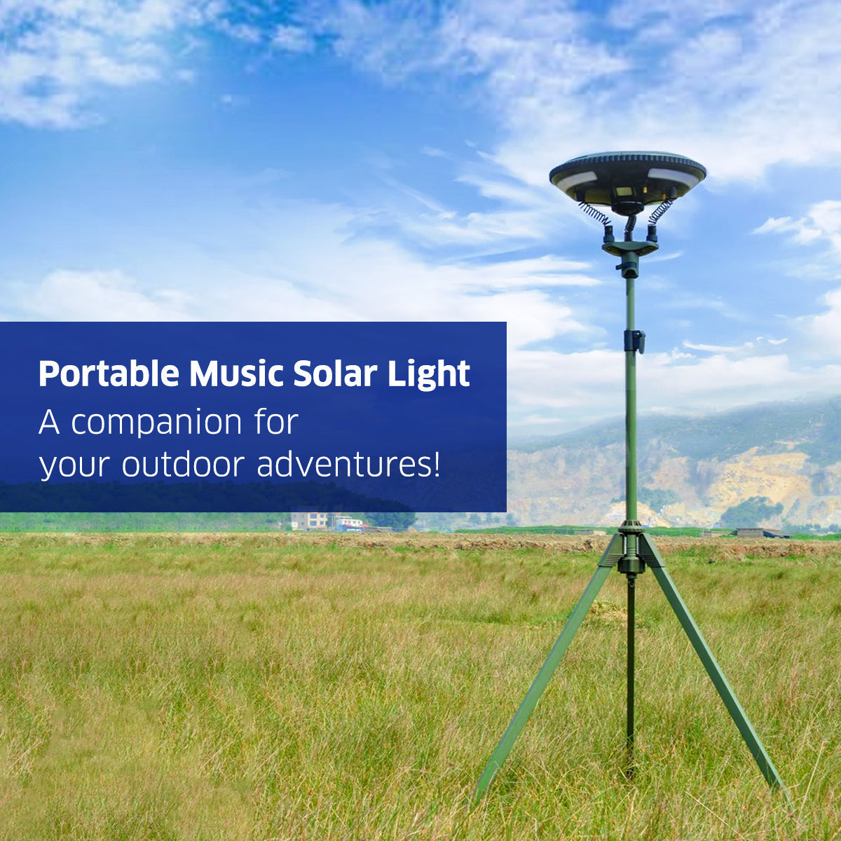 TRU De-LIGHT Singing Music Solar LED Light - Strong BT Speaker/Main Light+3 Detachable Multi Mode Lights/Tripod+Carry Bag 