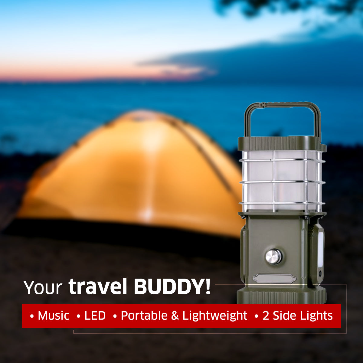 TRU De-LIGHT BUDDY Dimmable LED Lamp / Power Bank / Bluetooth Speaker / Independent side lamps - Music / Decoration - All-In-One 