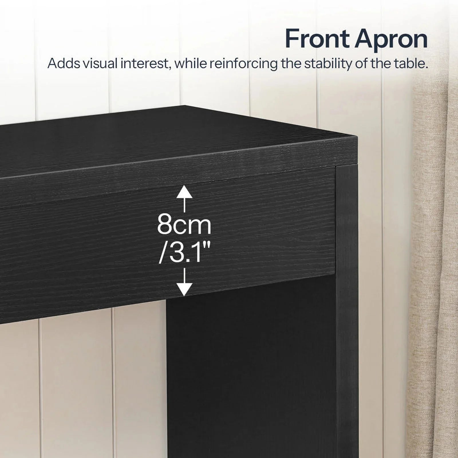 HOOBRO 47.2-Inch Console Table with Open Storage Shelf, Modern Entryway Sofa Table, Black