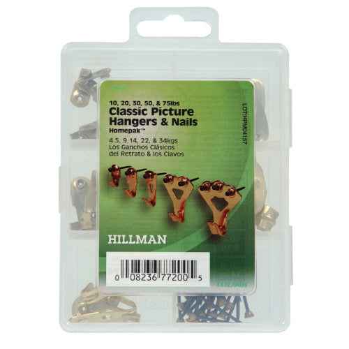Hillman Picture Hanging Kit Brass (10lb-75lb) 48 Piece 