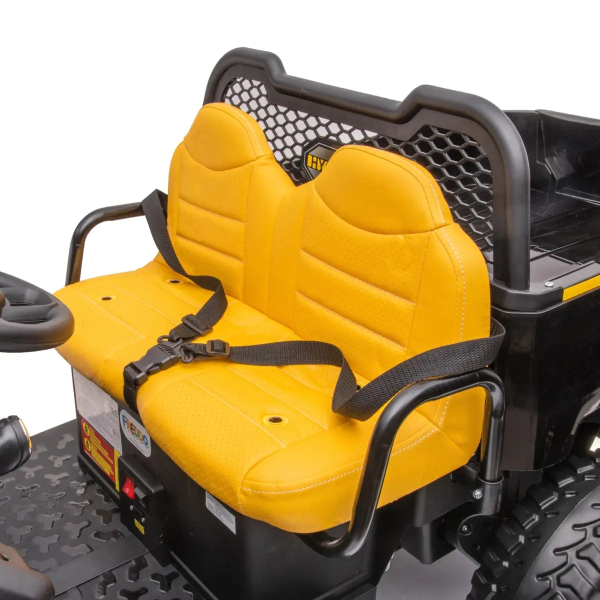 24V 6 Wheeler Freddo Tractor Trailer 2 Seater Ride-on with Dump Cart and Parental Remote 