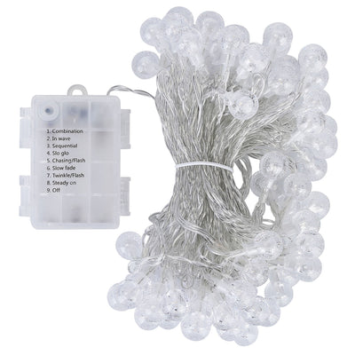 32.8Feet Globe String Lights Battery Powered Waterproof Decorative Fairy Lamp with 8 Lighting Modes Remote Control for Garden Lawn Patio 