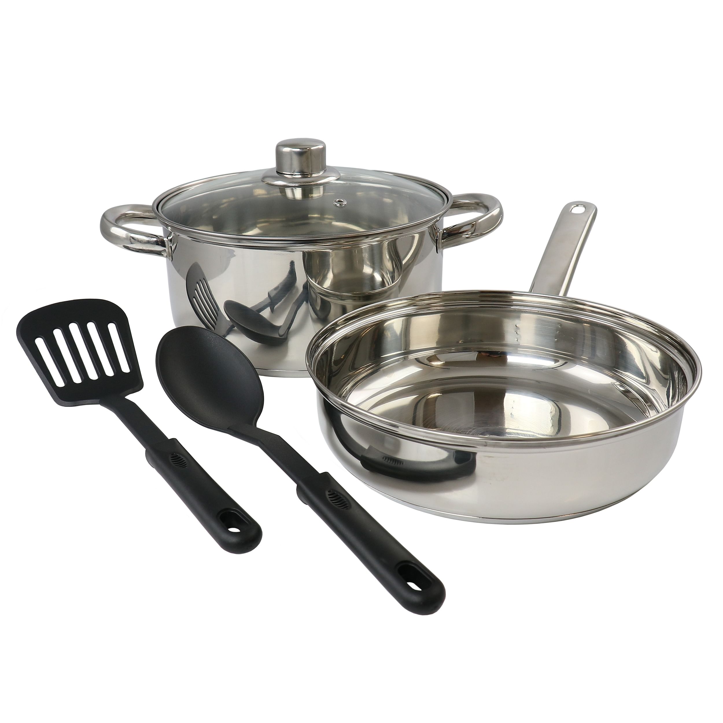 Gibson Home 5 Piece Mirror Polish Stainless Steel Cookware Set - Free Shipping