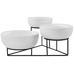 Gibson Elite 4 Piece Bowl Set with Metal Rack - Free Shipping 