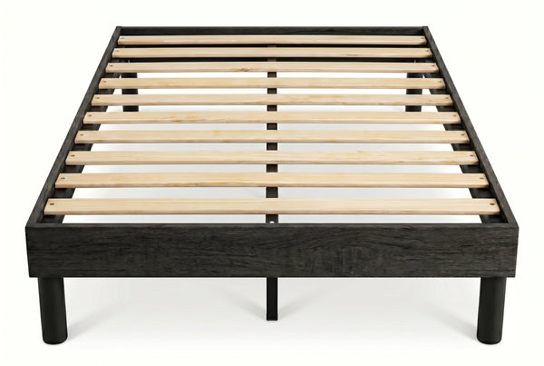 King Platform Bed Frame, Black, Low Profile