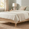 Double Platform Bed Frame, Natural Oak-Look, Low Profile