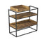 Entryway Console Table, 31.5 in, 3 Tiers, Reclaimed-Wood-Look Finish, Black Metal