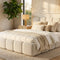 Queen Boucle Upholstered Bed Frame, Off-White