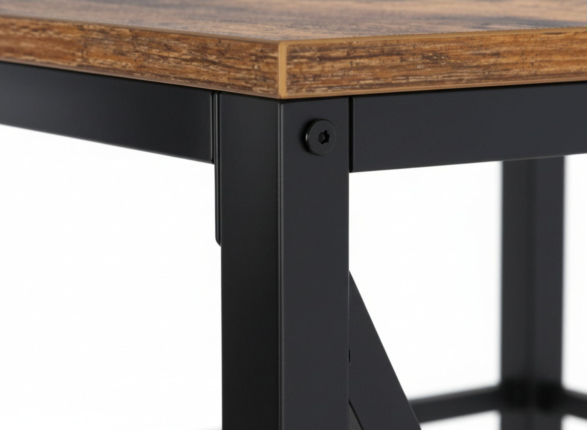 Console Table with Outlets and USB Ports, 55 in, Reclaimed-Wood-Look Finish