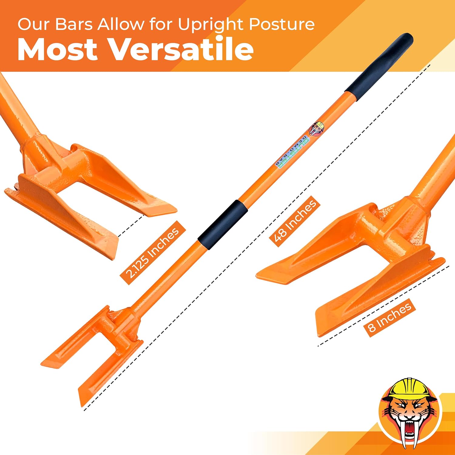 GUTSTER 48” Round Handle Demolition Bar – Versatile Wrecking Tool 
