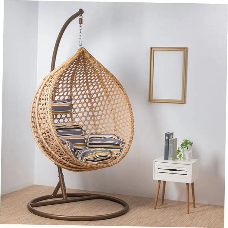 ARDYNAMIC AMARA EGG SWING CHAIR LIGHT BROWN 