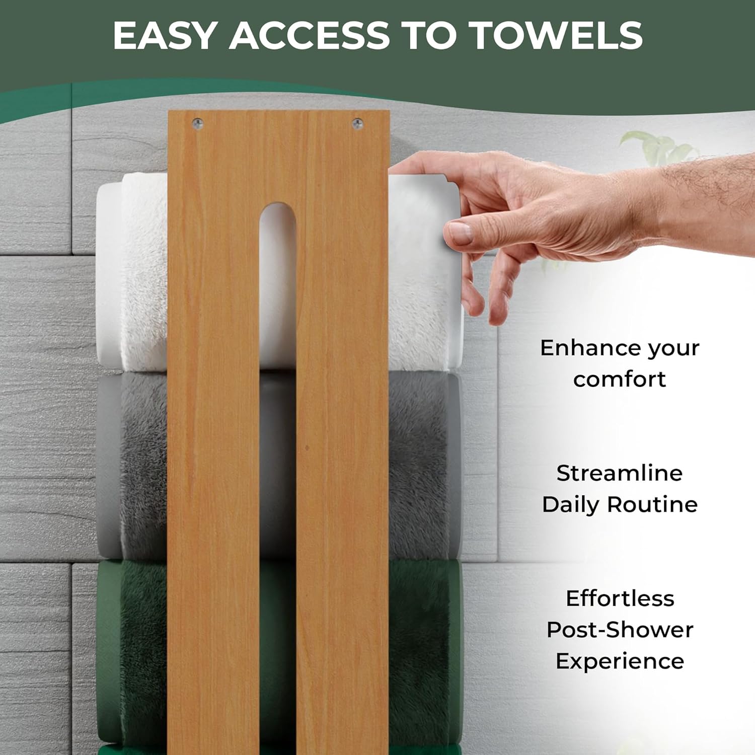 BAMBOO WOODEN TOWEL RACK