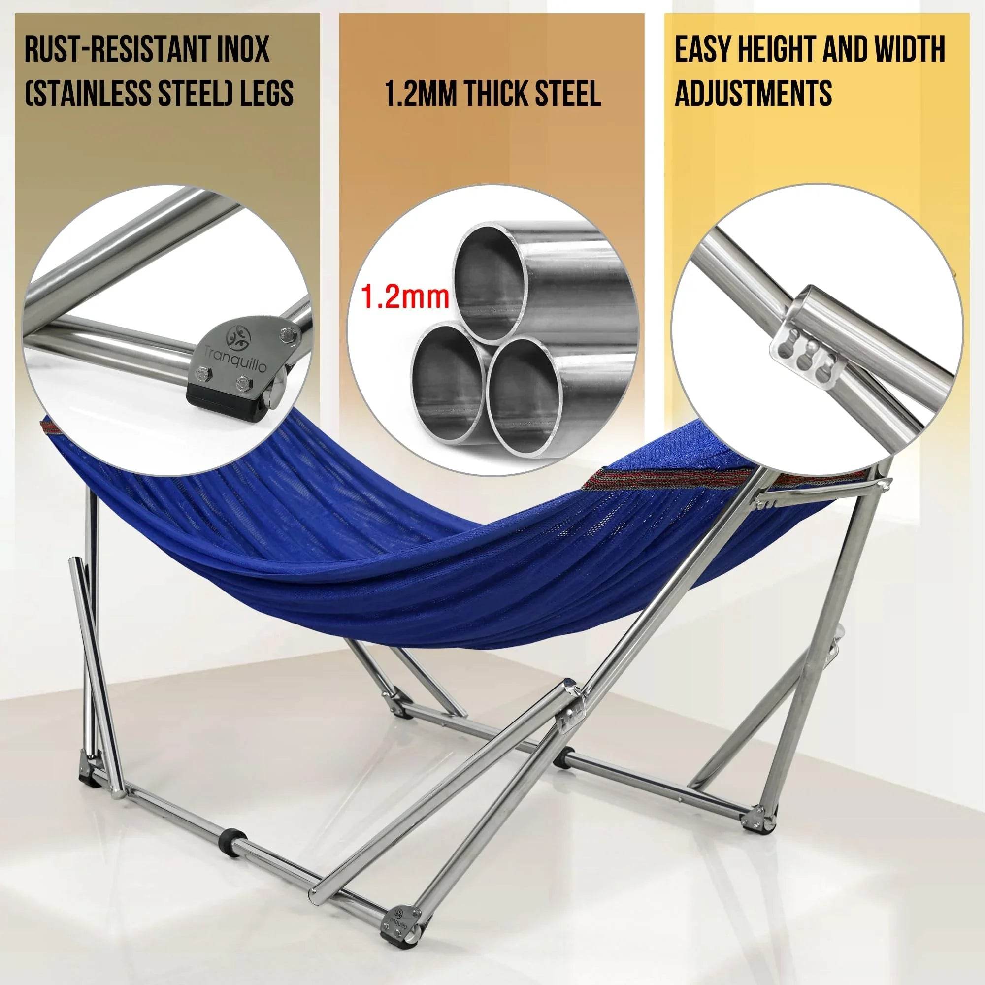 Tranquillo Original Stainless Steel Hammock Stand 