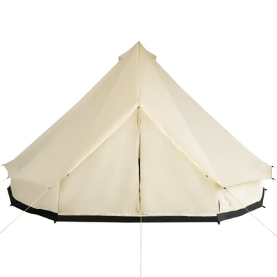 Outsunny Large Family Camping Teepee 16.4' Canvas Bell Tent Outdoor Hunting Shelter Beige 