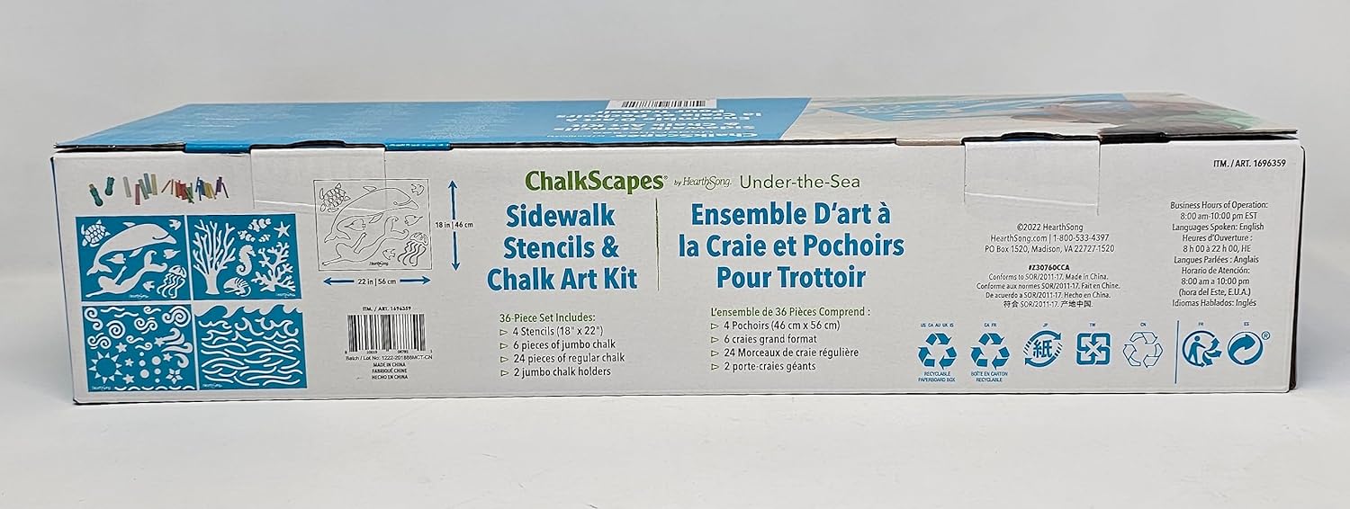 Sidewalk Stencils & Chalk - Under-the-Sea 