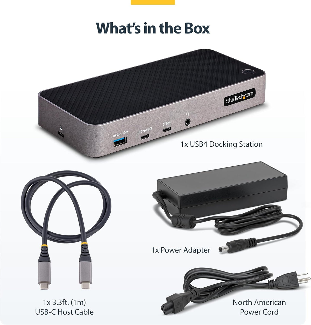 StarTech USB-C Triple 4K Monitor Docking Station, 100W Power Delivery, HDMI & DisplayPort, USB-C, Ethernet