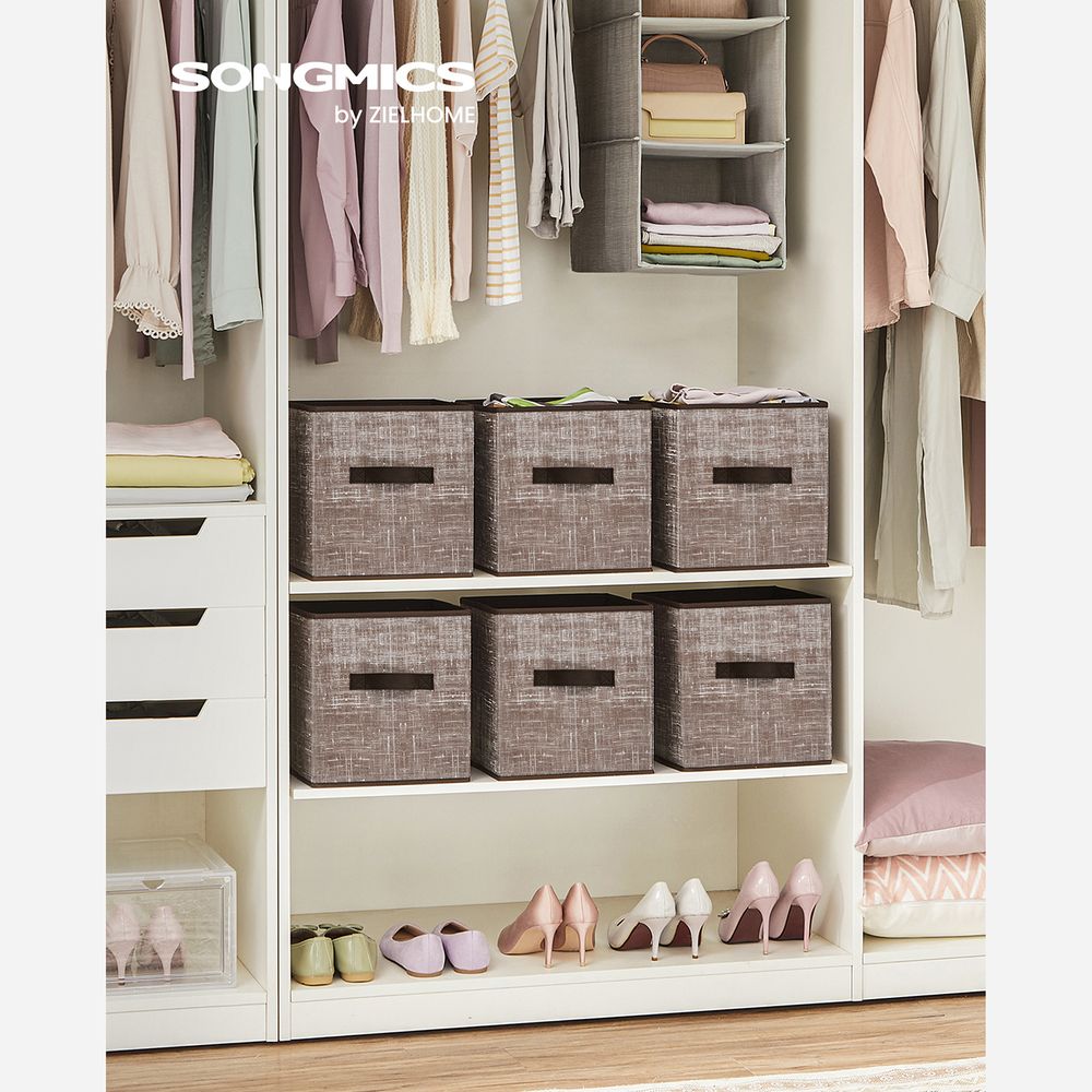 SONGMICS Non-Woven Fabric Storage Cubes with Double Handles 