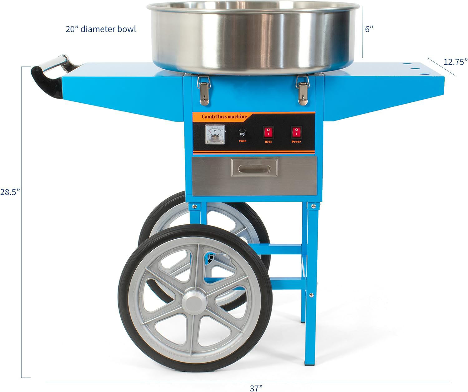 Canadian Flosser Cotton Candy Machine with Cart (Blue) 