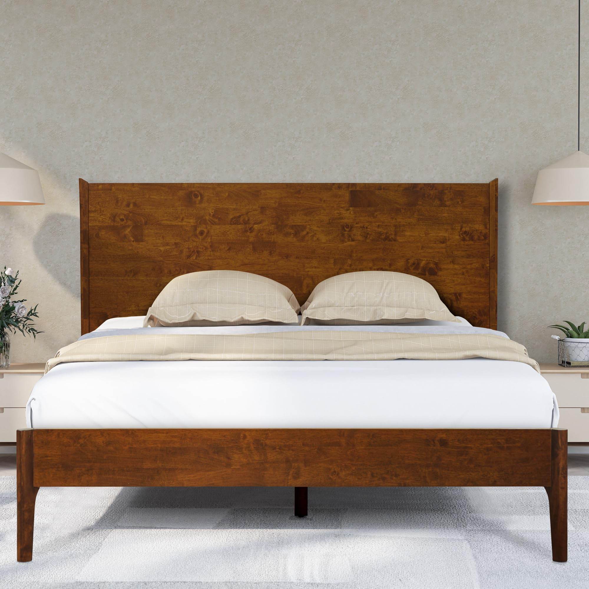 Haven Deluxe Wood Platform Bed Frame 