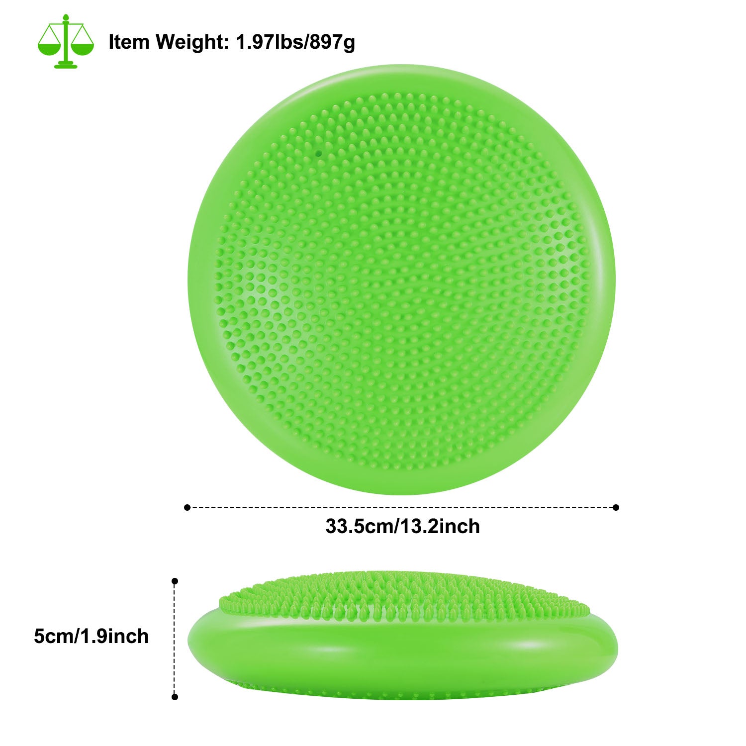 Inflatable Stability Balance Disc Wobble Cushion Balance Disc Wiggle Seat w/ Free Air Pump Exercise Athletic Fitness Trainer Mat