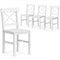 Wooden Dining Chairs Set of 4, Kitchen Chairs with Cross Back, Solid Structure for Living Room and Dining Room, White