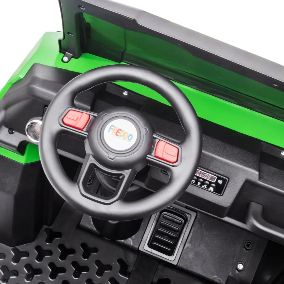 24V 6 Wheeler Freddo Tractor Trailer 2 Seater Ride-on with Dump Cart and Parental Remote 