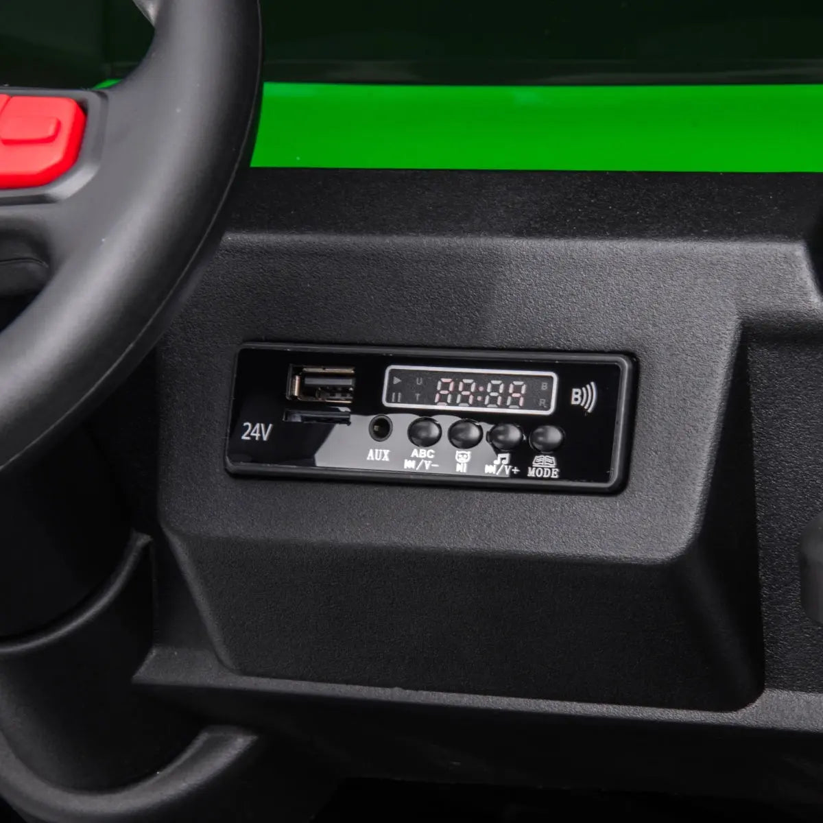 24V 6 Wheeler Freddo Tractor Trailer 2 Seater Ride-on with Dump Cart and Parental Remote 